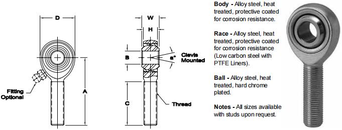 AURORAAM-8關(guān)節(jié)軸承圖紙