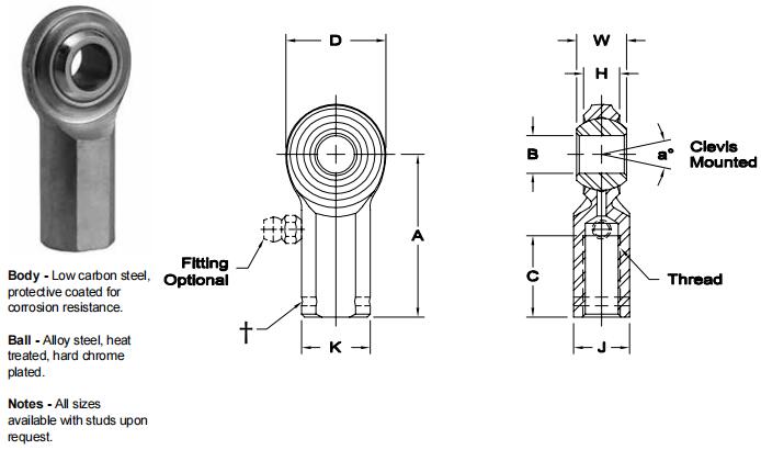AURORACW-3關(guān)節(jié)軸承圖紙
