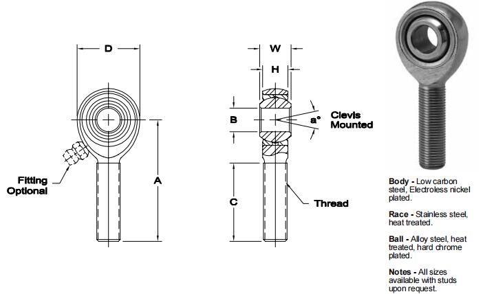 AURORASB-8關(guān)節(jié)軸承圖紙